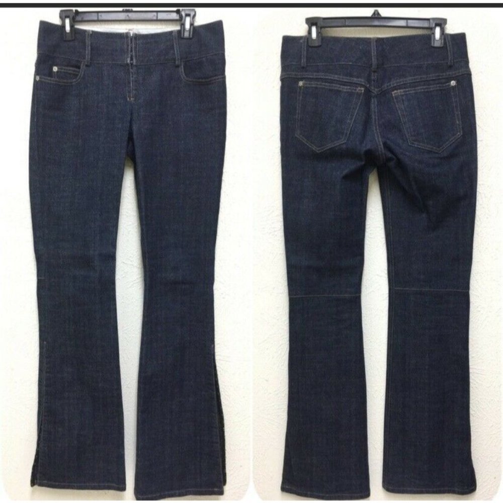 Alice + Olivia Women's Eye Hook Closure Jeans and Side Seam Eye Hook Closure